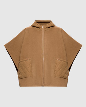 Twinset Коричневе пончо з капюшоном 262LI4BLL
