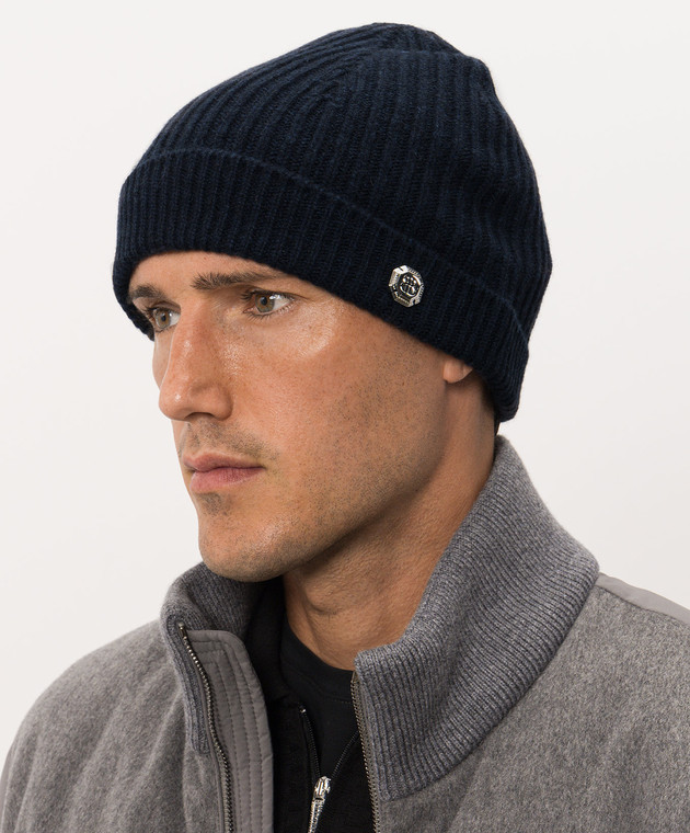 Bertolo Cashmere Темно-синяя шапка из кашемира 500019000005 изображение 2