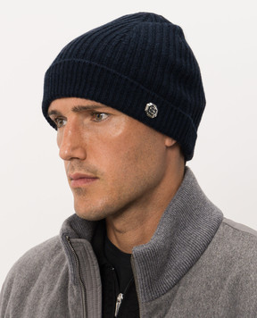 Bertolo Cashmere Темно-синяя шапка из кашемира 500019000005