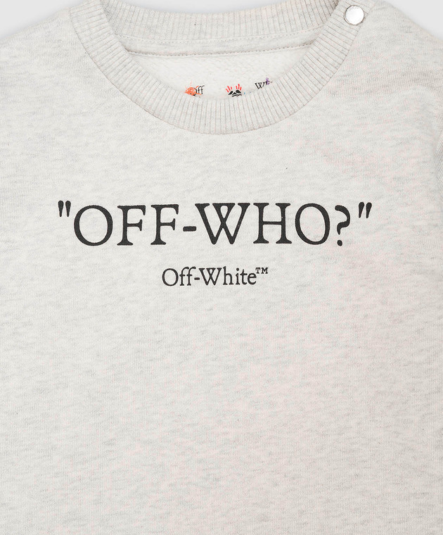 Off-White Детский серый меланжевый свитшот Multilogo 44BXC001F26F003 изображение 3