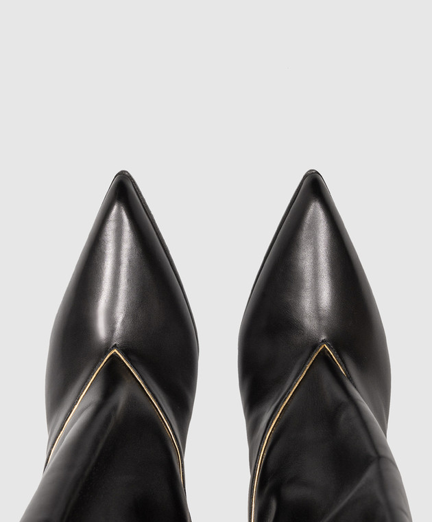 Versace Чорні шкіряні чоботи Gianni 10268481A17867 зображення 4
