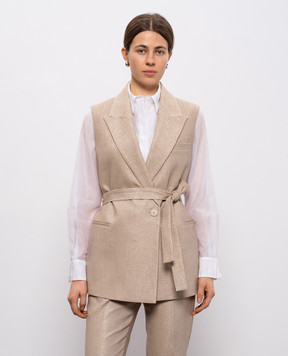 Peserico Бежевий жилет з ланцюжком моніль A03528A00591