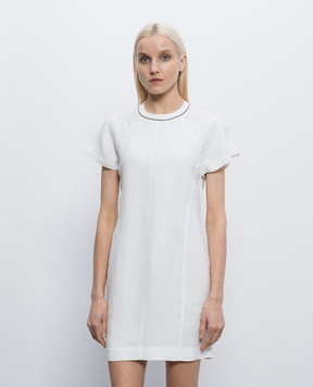 Brunello Cucinelli Біла сукня міні з льоном MH126AFR72