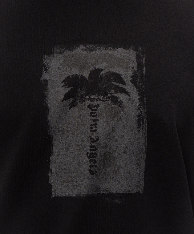 Palm Angels Черная футболка с брендовым принтом PAMAA001JR019 изображение 5
