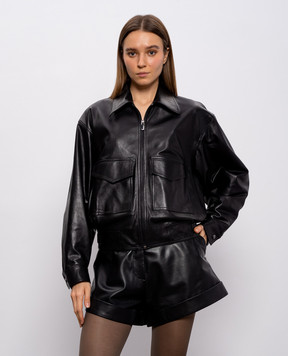 Magda Butrym Чорна шкіряна куртка LEATHER07JACKET113426