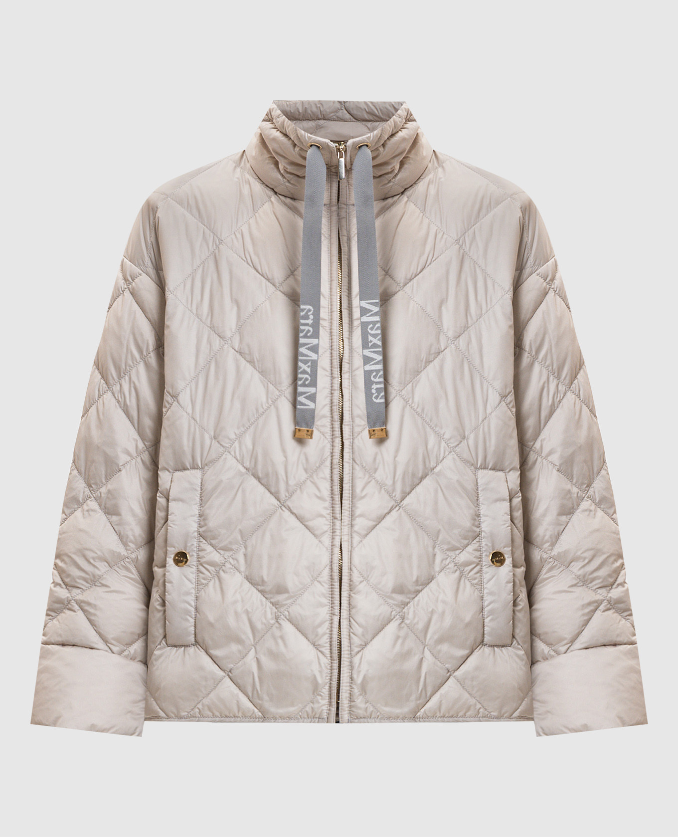 Бежевая стеганная пуховая куртка MTCPISOFT