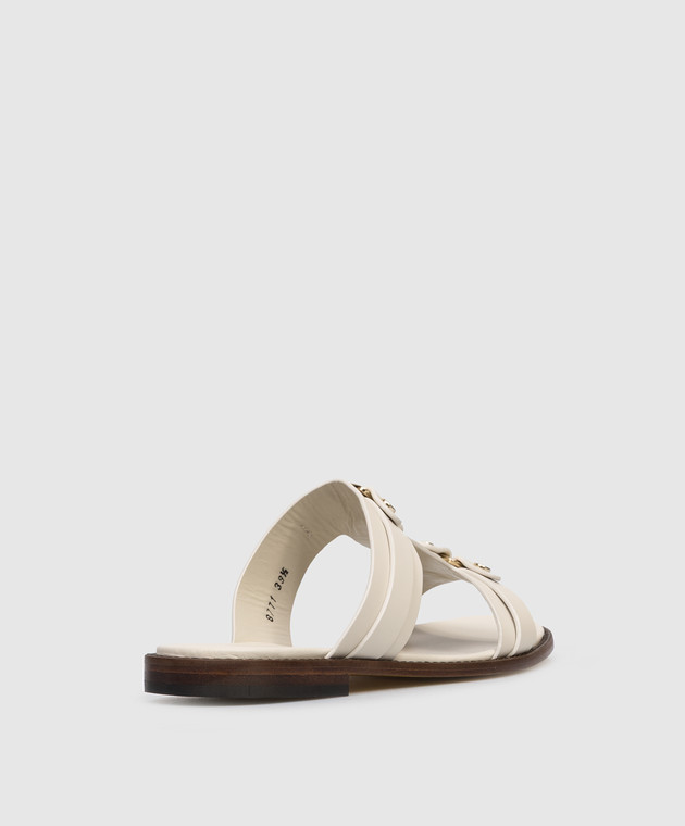 Doucal's Бежеві шкіряні шльопанці DD8771MARNUF073 зображення 3