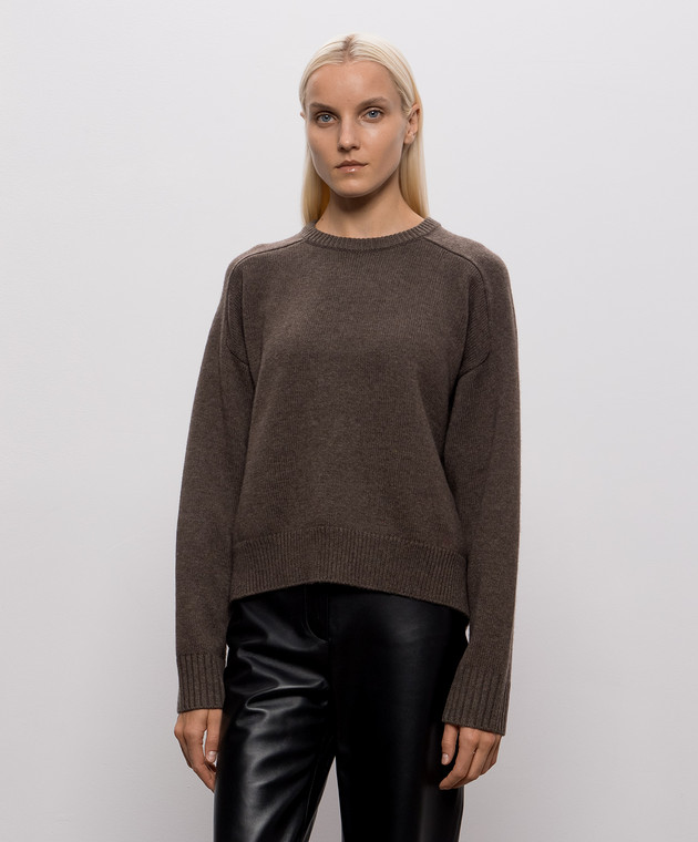 Loulou de Saison Коричневый свитер Breha из шерсти и кашемира BREHA изображение 3