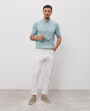 Enrico Mandelli Зеленое поло из шелка 3K065A5674