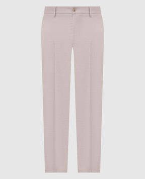 Bertolo Cashmere Сірі штани з вовни, шовку та льону 3532936