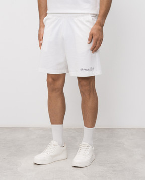 Sporty & Rich Шорты цвета айвори с принтом логотипа SH03975325WH01