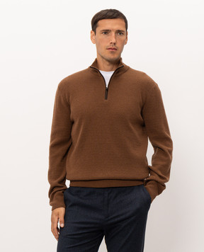 Canali Коричневый свитер из шерсти и кашемира MK02547C1216