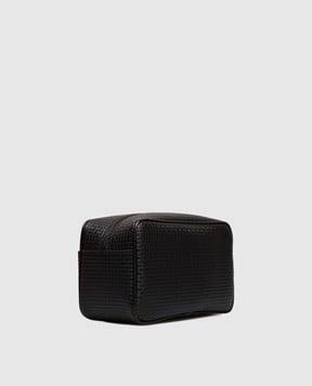 Serapian Чорний шкіряний несесер з тисненням монограми SRSTSMML546424BCG2