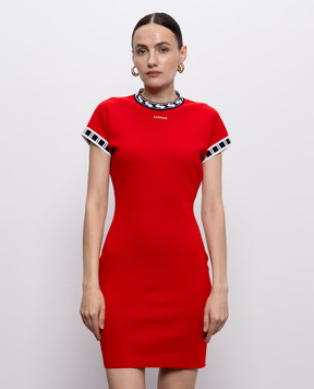 Versace Красное платье с контрастным узором 10257671A18356
