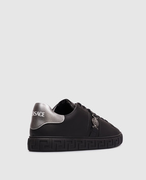 Versace Черные кроссовки Greca 10144601A15773