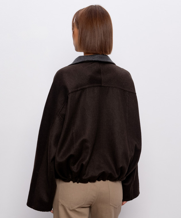 Brunello Cucinelli Коричневая куртка из шерсти MP565B3F06 изображение 4