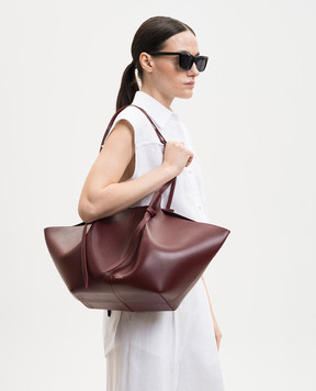 YUZEFI Бордова шкіряна сумка-тоут Mochi LARGEMOCHIBERRY