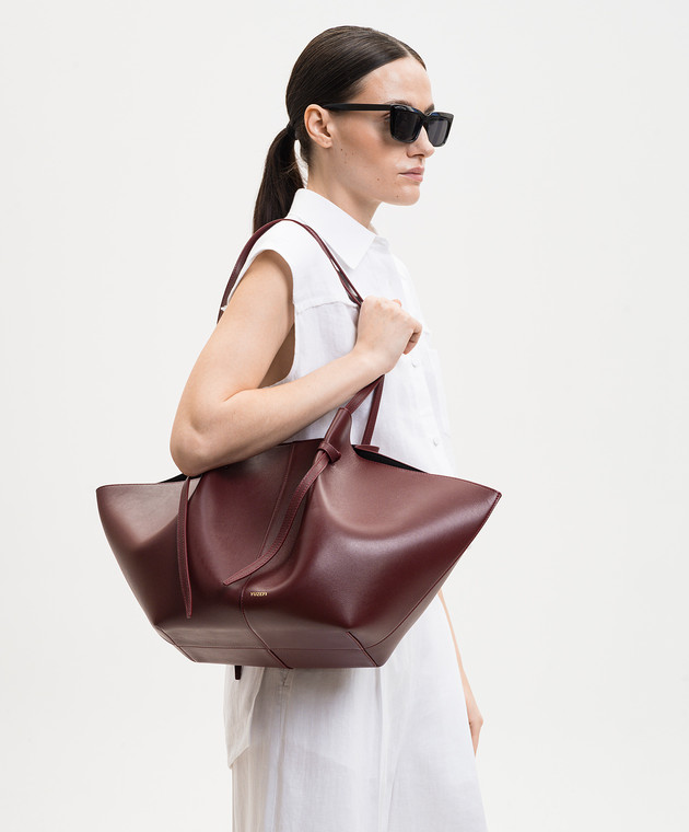 YUZEFI Бордова шкіряна сумка-тоут Mochi LARGEMOCHIBERRY зображення 2