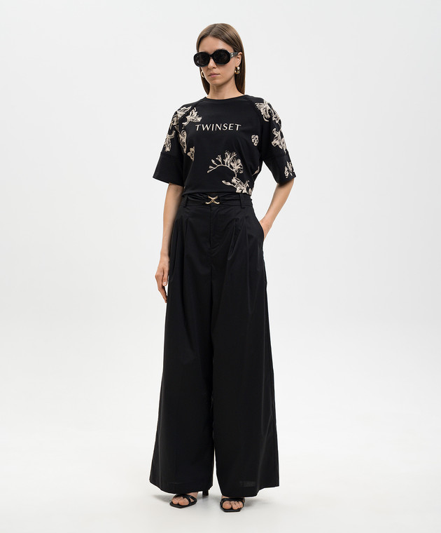 Twinset Чорні штани з поясом 261TT2162 зображення 2