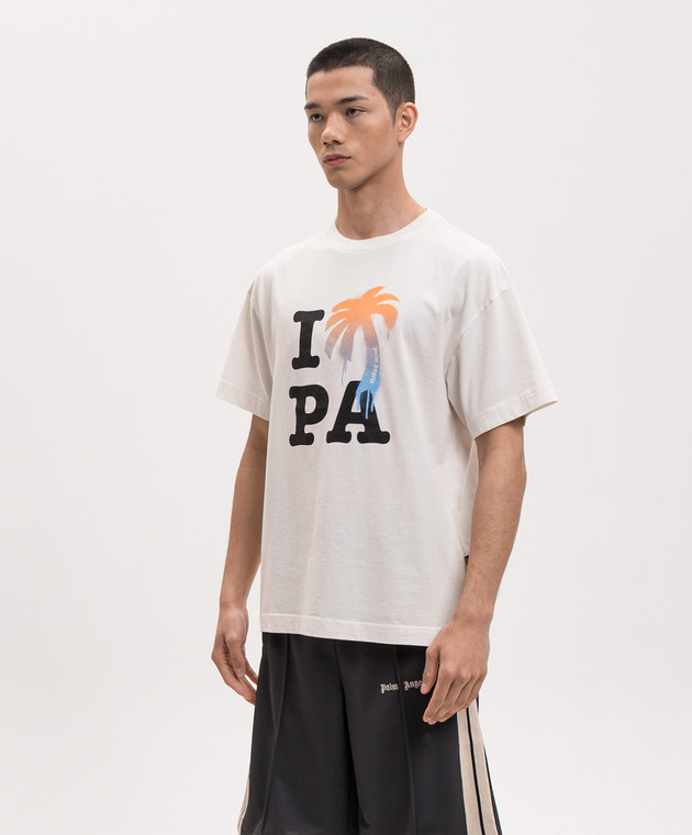 Palm Angels Футболка I Love PA кольору айворі PMAA109S26JER007 зображення 3