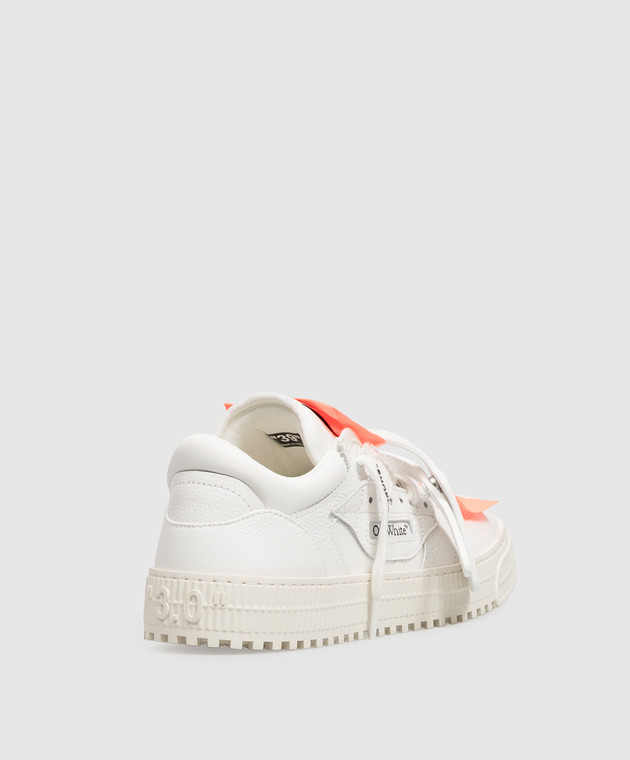 Off-White Білі комбіновані кросівки 3.0 Court з брендовими нашивками W28EC9L001 зображення 3