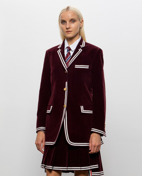 Thom Browne Бордовий вельветовий жакет FBC975NF0957