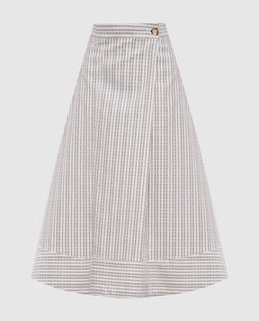 Agnona Біла спідниця міді в смужку TG1108YQ2009