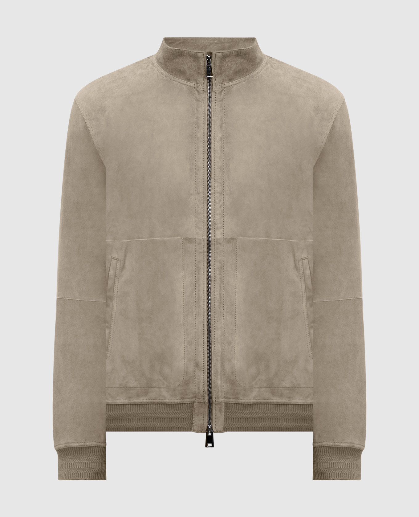 Замшевая куртка цвета хаки