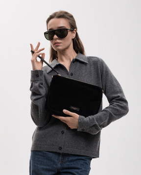 Gianni Chiarini Чорна замшева сумка крос-боді Nora з патчем логотипа BS10225CMPL