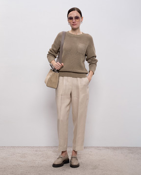 Peserico Коричневый свитер с цепочкой мониль A99085F079312B