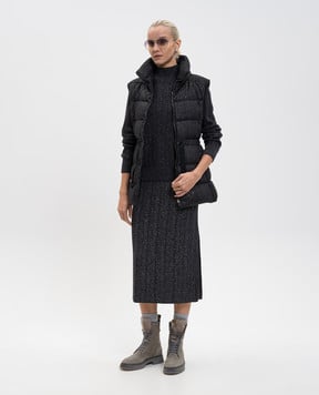 Herno Серая юбка миди с шерстью в узор GN000089D70309