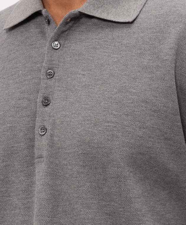 Thom Browne Серое поло с нашивкой логотипа MJP137G07976 изображение 5