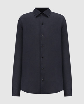 Agnona Синяя рубашка из льна TD07U1YU3049
