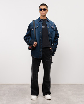 Off-White Синя джинсова сорочка з вишивкою логотипа OMYD05NF25DEN001