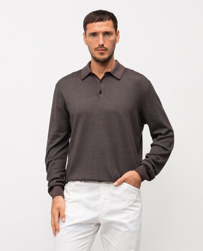 Loro Piana Коричневе поло Jacaranda з вовни і шовку FAP5941