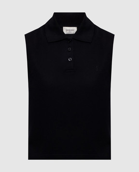 Saint Laurent Черный топ с воротником-поло 862601Y37ZE