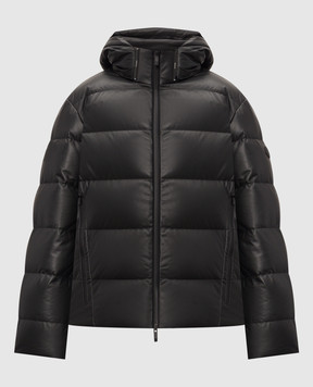 Moncler Черный кожаный пуховик L20911A0015759839