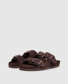 Colors of California Коричневые замшевые шлепанцы SLOFI с гравировкой логотипа HCBIO56N