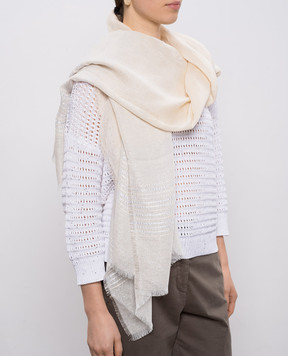 Peserico Бежевий шарф з льоном з люрексом A31539C0CC753