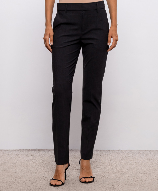 Brunello Cucinelli Брюки серые с шерстью с цепочкой мониль M0W07P8584 изображение 3