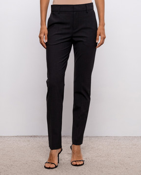 Brunello Cucinelli Брюки серые с шерстью с цепочкой мониль M0W07P8584
