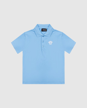 Versace Дитяче блакитне поло з вишивкою емблеми 10182801A16944