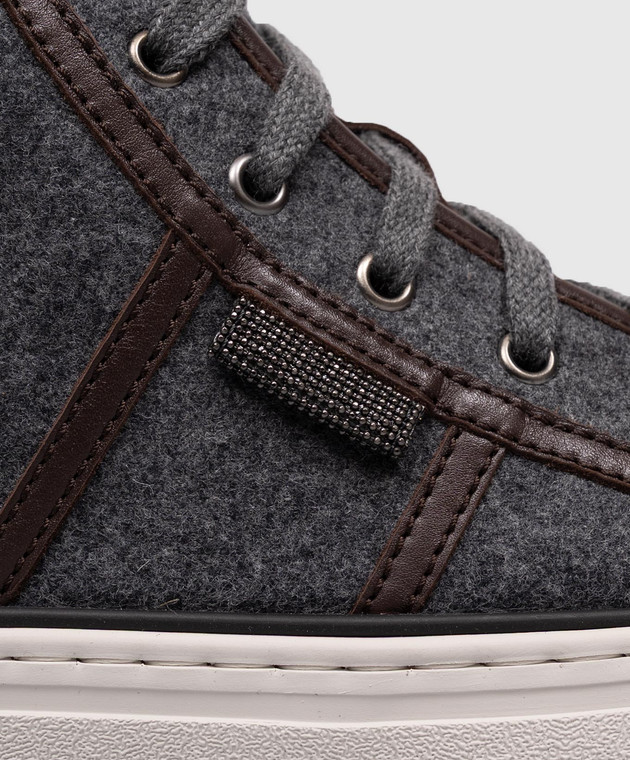 Brunello Cucinelli Серые хайтопы с цепочкой мониль MZ38G3331P изображение 5