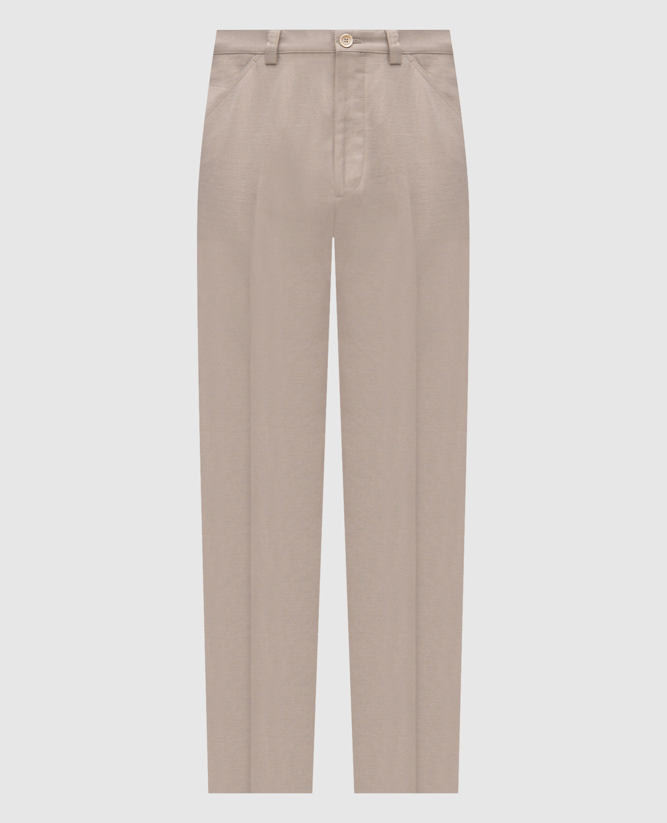 

Серые брюки с льном, Серый, Прямые брюки