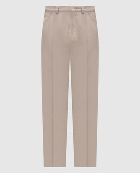Brunello Cucinelli Серые брюки с льном MH262H0660
