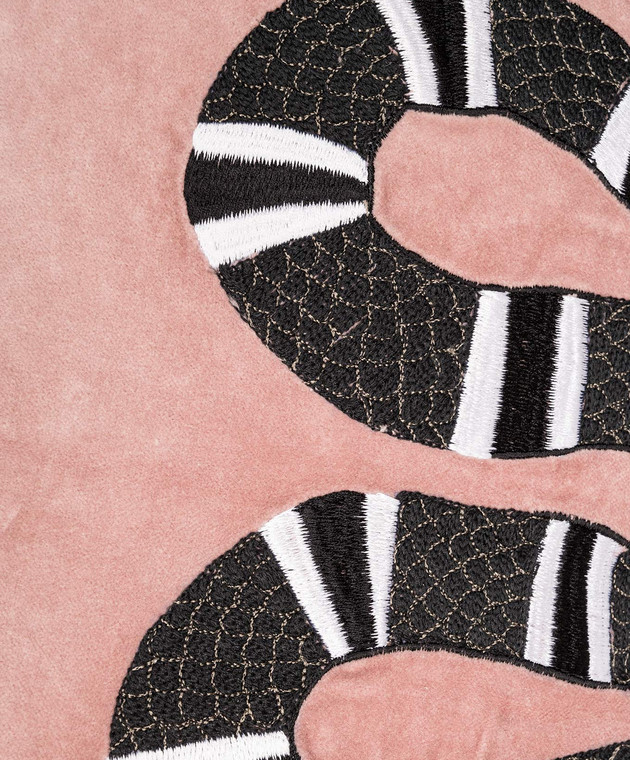 Les Ottomans Рожева декоративна оксамитова подушка з шовком EBC70 зображення 3