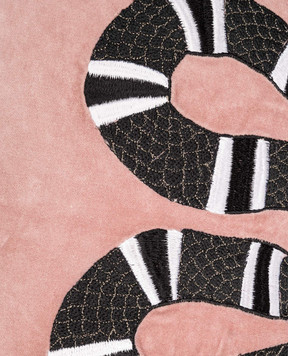 Les Ottomans Розовая декоративная бархатная подушка с шелком EBC70