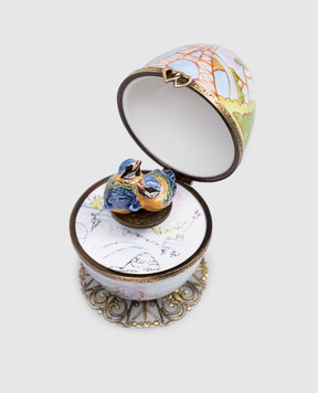 Fanex France Голубое музыкальное фарфоровое яйцо Эйфелева башня OPMOEIFFEL