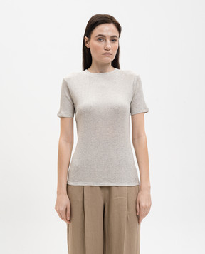 Loulou de Saison Сіра меланжева футболка AVALYN в рубчик AVALYNLDS