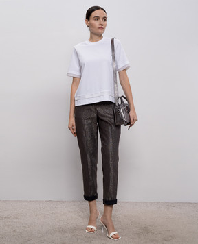 Peserico Белая футболка с цепочкой мониль A06739J00070A